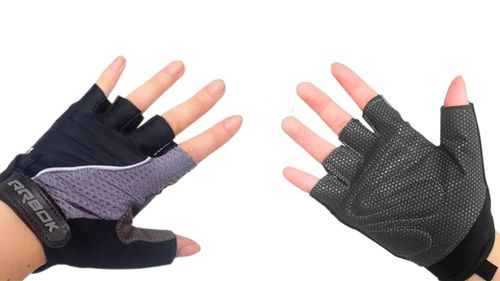 Luva Arbok Meio Dedo Bike Ciclismo Mirage Velcro - Preto/Cinza hover