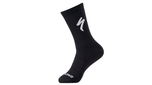 Meia Specialized Soft Air Tall Sock - Preto/Branco hover