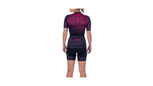 Camisa Ciclismo Woom Supreme Feminina Rosa/Roxo hover