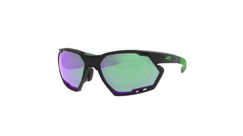 Óculos Para Ciclismo HB Rush Matte Black D Green Green Chrome