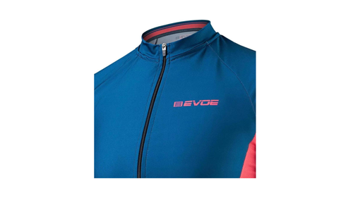 Camisa Ciclismo Evoe Classic Blunky Feminina Azul/Coral  hover
