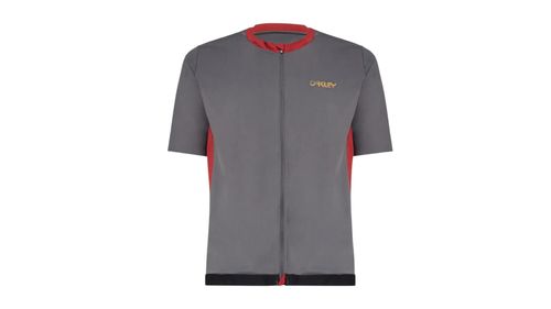 Camisa Ciclismo Oakley Point to Point Jersey Cinza/Vermelho