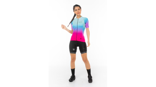 Camisa Ciclismo Free Force Sport Mirage Roxo/Azul