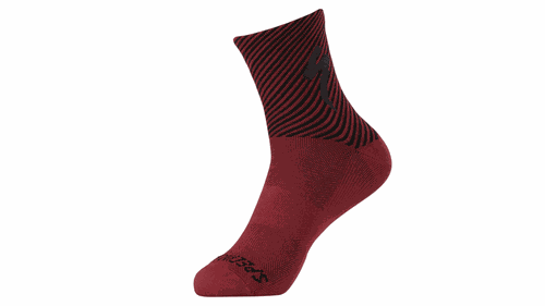 Meia Specialized Soft Air Mid Vermelho Marsala/Preto